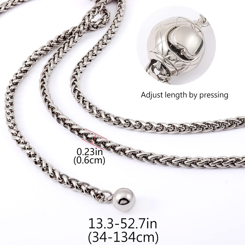  [AUSTRALIA] - Portable Phone Clip Adjustable Crossbody Chain Phone Chain Accessories Metal Chain Phone case Lanyard Phone Lanyard Crossbody Rope (Cell Phone Clips and Chains（Silver White Color） X03) Cell phone clips and chains（Silver White color）X03