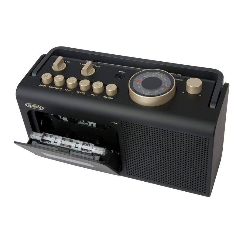  [AUSTRALIA] - Jensen Personal Cassette Player/Recorder with AM/FM Radio Stereo + Aux Input Jack & Built in Speakers - Gold
