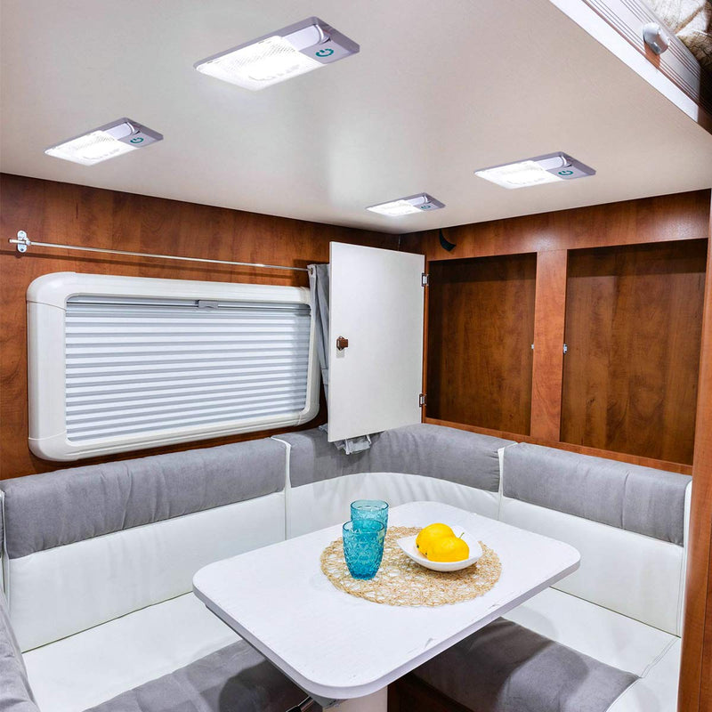  [AUSTRALIA] - ROSE CREATE 7 Inches 11-18V RV Interior LED Ceiling Light Fixture, 24 LEDs Upgraded Touch-Sensitive Dimmer Interior Lamp for 12V RV Car Trailer Camper Boat Cabinet Showcase 6000-6500K (Natural White)