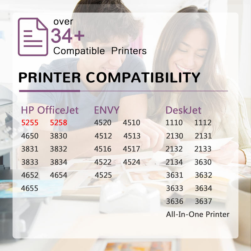  [AUSTRALIA] - Inktopia Remanufactured Ink Cartridge Replacement for HP 63XL 63 XL Black and Color use with HP Officejet 5255 5258 3830 3833 4650 Envy 4520 4516 DeskJet 1112 2132 3633 3634 Printer