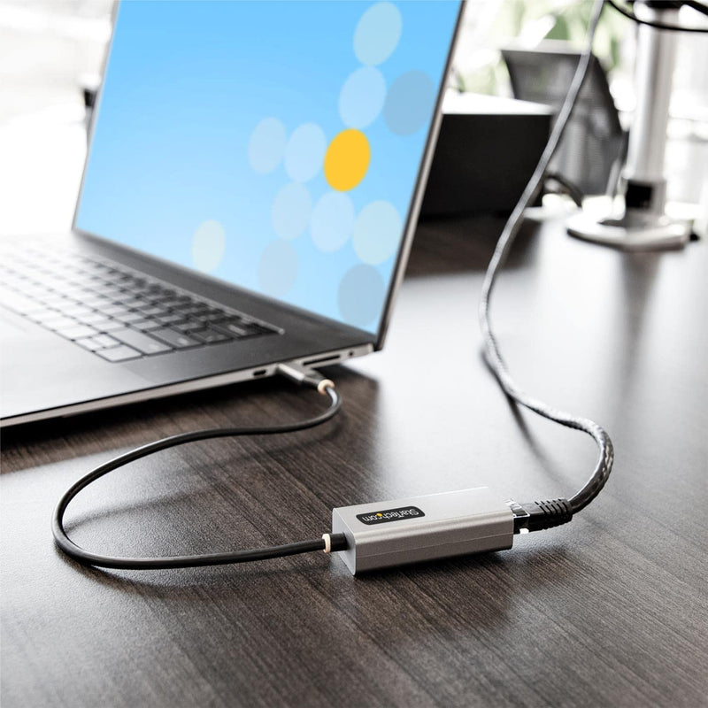  [AUSTRALIA] - StarTech.com USB-C to Ethernet Adapter, USB 3.0 to Gigabit Ethernet Network Adapter - 10/100/1000 Mbps, USB-C to RJ45 Ethernet Adapter (GbE), 12in Attached Cable, Driverless Install (US1GC30B2) Space Grey