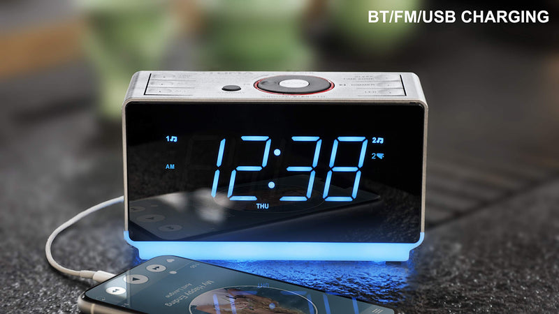 iTOMA Alarm Clock Radio with Bluetooth Wireless Speakers, Digital FM Radio, Dual Alarm with Snooze, Dimmer Control, USB Charging Output and Night Light (iTOMA CKS708) - LeoForward Australia