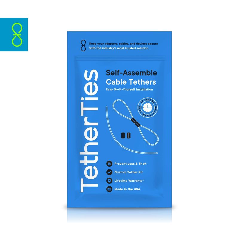  [AUSTRALIA] - TetherTies Cable Tethers Silver 5 Pack | DIY (self install) Kit | Customizable Cable Tethers | Tether Computers Adapters & Dongles | Easy Installation | Free Crimping Tool | 12 inch Cable 5-Pack DIY TetherTies