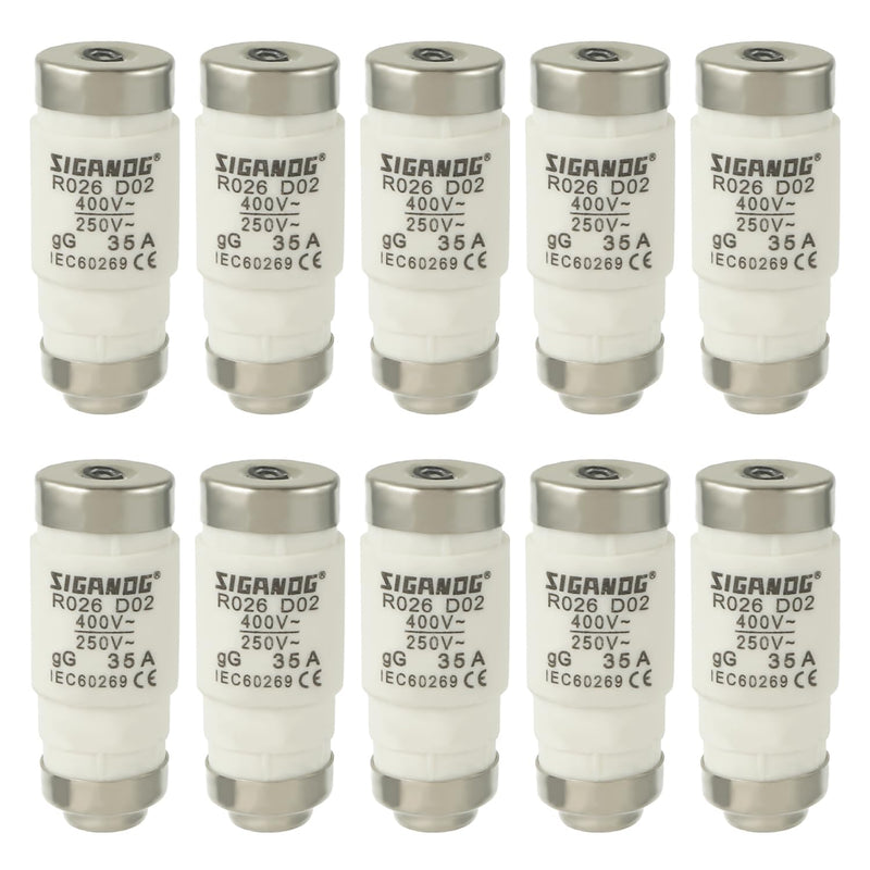  [AUSTRALIA] - SIGANDG Neozed Fuses, D02 35A gL/gG 400VAC, D0 Type Fuse Insert (Pack of 10)