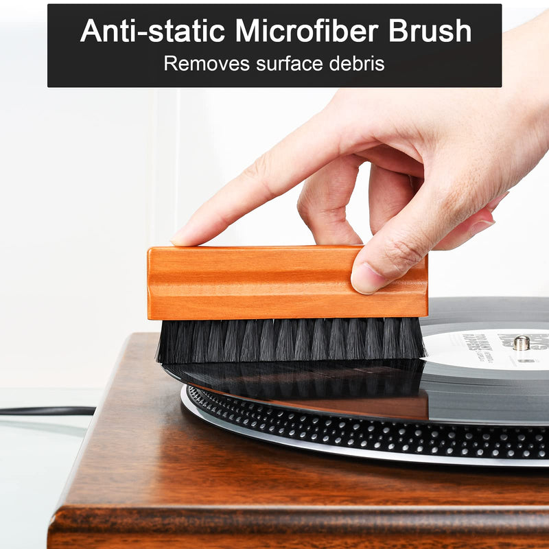  [AUSTRALIA] - Vinyl Record Cleaner, 7-in-1 Record Cleaning kit - Soft Velvet - Nylon Microfiber Brush - Cleaner Fluid - Label Protector - Air Blower Cleaner - Stylus Brush - Brush for Velvet for Records Albums
