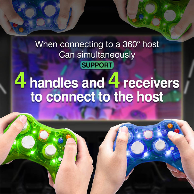  [AUSTRALIA] - PAWHITS Wireless Controller Compatible for 360 Double Motor Vibration Wireless Gamepad Gaming Joypad connected with a receiver Blue