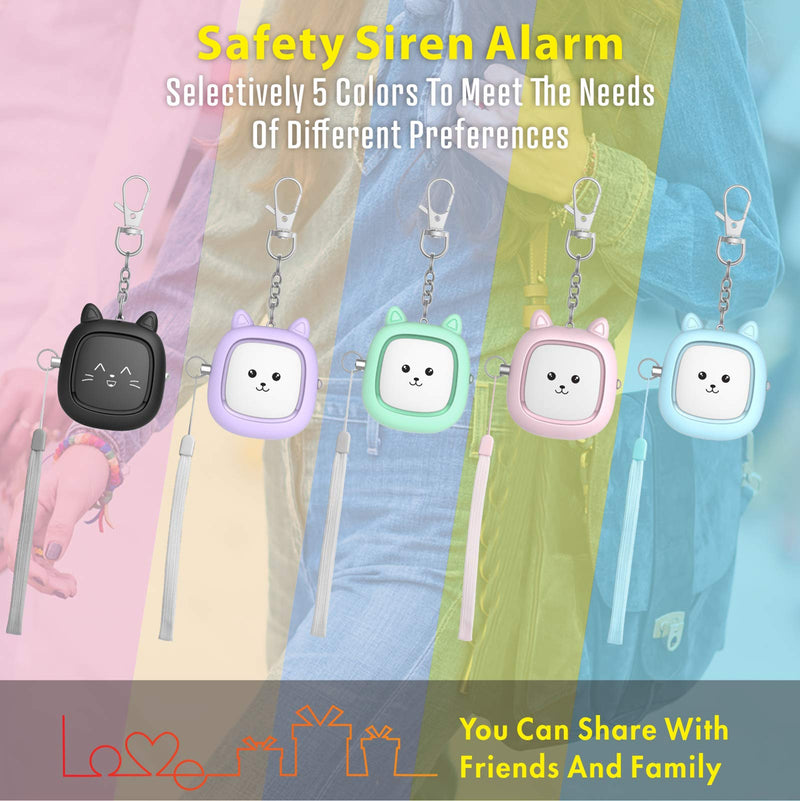  [AUSTRALIA] - Safe Sound Personal Alarm,5 Pack130 dB Loud Siren Song Emergency Self-Defense Security Alarm Keychain with LED Light, Personal Sound Safety Siren for Women, Men, Children, Elderly (Multicolor) Multicolor