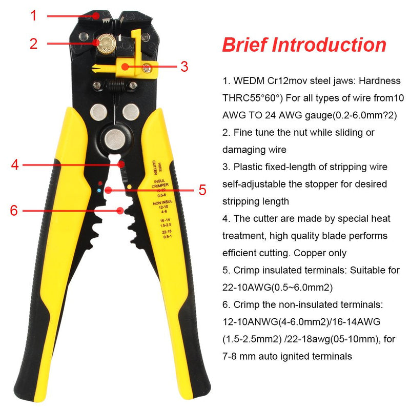  [AUSTRALIA] - Self-Adjusting Wire Stripper,Cable Cutter Crimper,Automatic Wire Stripping Tool/Cutting Pliers Tool for Industry