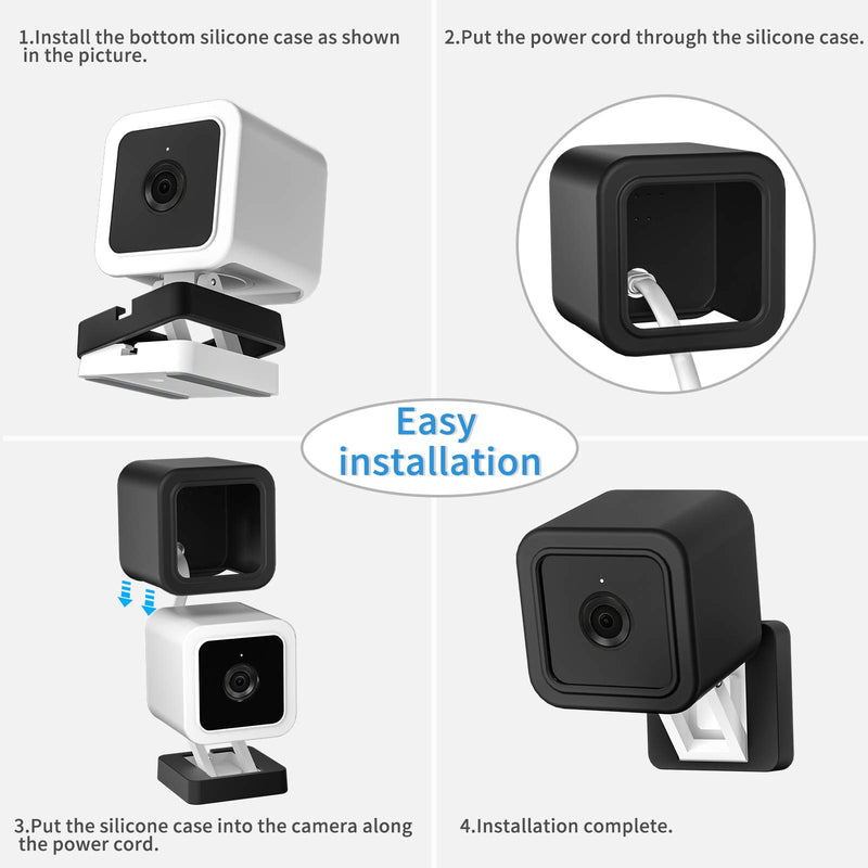 HOLACA Silicone Skin for Wyze Cam v3- Come with Quick Wall Mount Bracket - Anti-Scratch Protective Cover - Extra Protect Wyze Cam v3 Camera Black 1Pack - LeoForward Australia