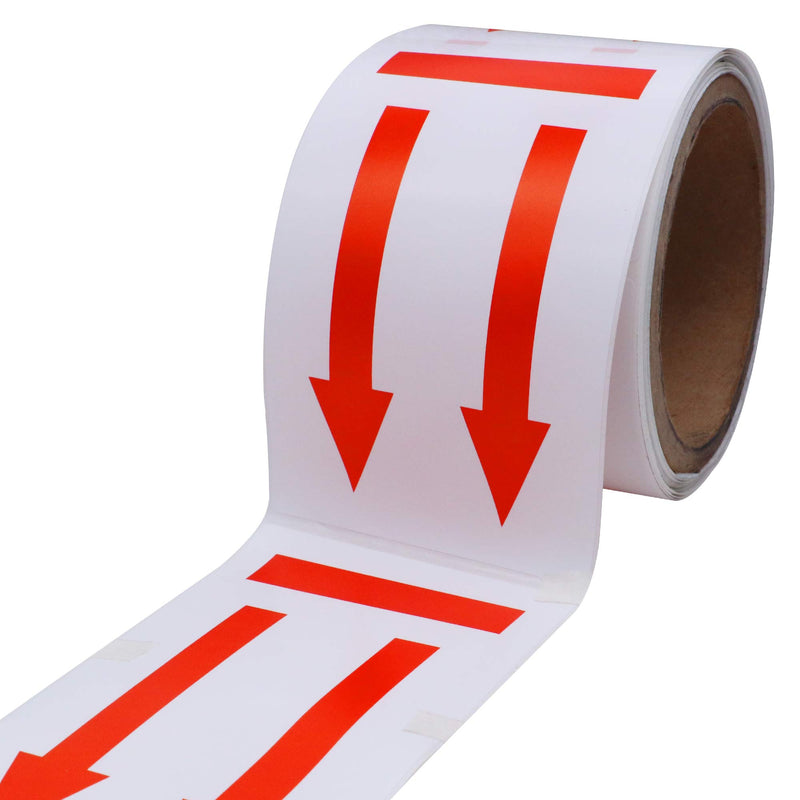 Hybsk 3 x 5 Red Arrows This Side Up Safe Handling Stickers for Shipping and Packing - 100 Adhesive Labels Per Roll - LeoForward Australia