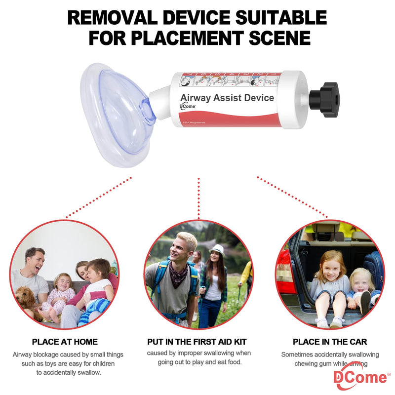  [AUSTRALIA] - 1 Pack Child Removal Device for Removing Obstructed Objects by DCome , Portable Device for Toddlers and Kids, Safe and Effective Infant First Aid Kit, Easy to Use, Equipped with Different Size Masks