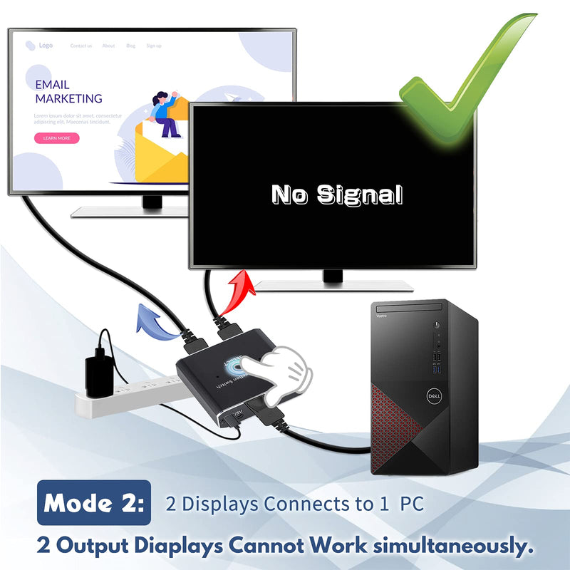  [AUSTRALIA] - 8K DisplayPort DP 1.4 Switch Bi-Direction 8K@30Hz 4K@120Hz Splitter Switcher for Multiple Source and displays
