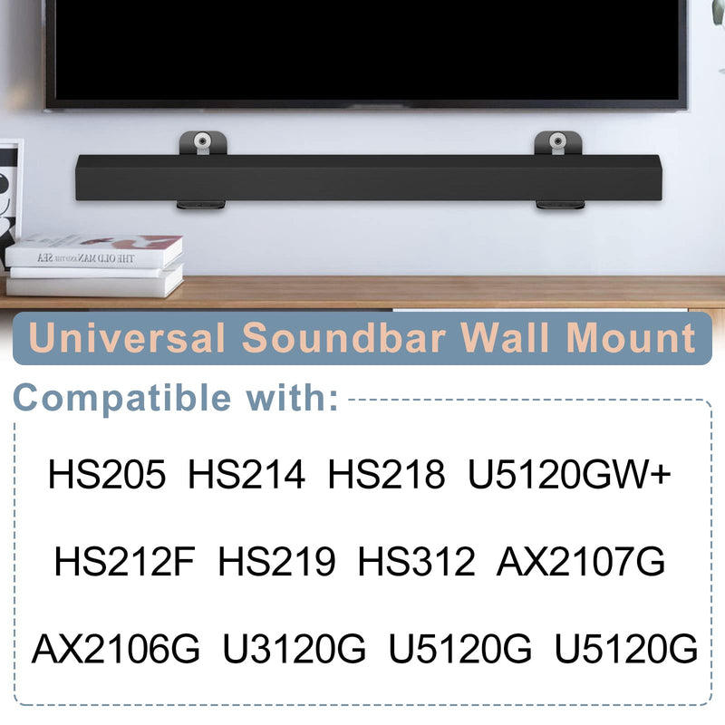  [AUSTRALIA] - NSFKCED Universal Sound Bar Wall Mount Bracket for Hisense Soundbar Mount for HS205 HS214 HS218 U5120GW+ HS212F HS219 HS312 AX2107G AX2106G U3120G U5120G U5120G Soundbar Mount Bracket Shelf