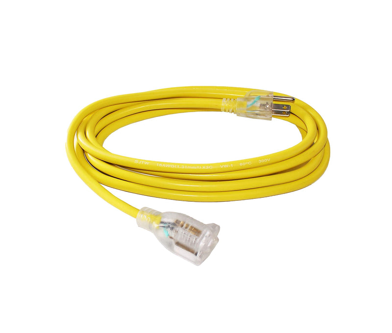  [AUSTRALIA] - 10 ft Extension Cord 14/3 SJTW with Lighted end - Yellow - Indoor / Outdoor Heavy Duty Extra Durability 15 AMP 125 Volts 1875 Watts by LifeSupplyUSA 10 Feet