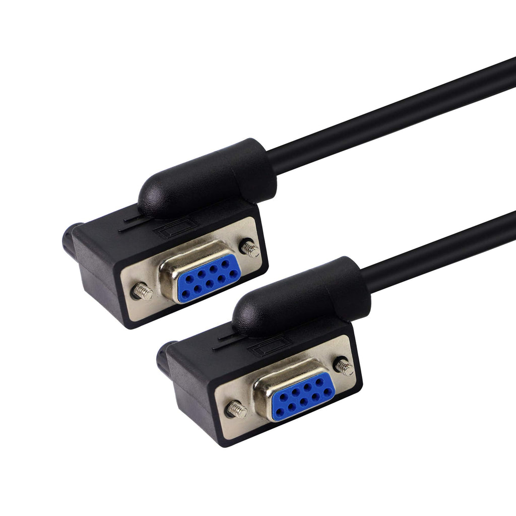  [AUSTRALIA] - 30 cm DB9 RS232 Serial Null Modem Cable. 90 Degree Right Angled RS232 Female to Female Straigh Through Cable, YOUCHENG, for Computers, Printers, Scanners(R/R)