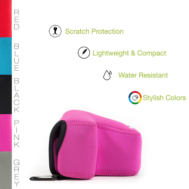  [AUSTRALIA] - MegaGear Ultra Light Neoprene Camera Case Compatible with Sony Alpha A7 III, A7R III, A9 (28-70mm) Hot Pink