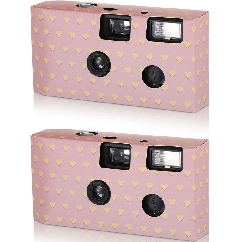  [AUSTRALIA] - 2 Pack Disposable Camera for Wedding, 34mm Single Use Camera with Flash Disposable Cameras One Time Camera Black and White Film for Gathering Wedding Anniversary Travel Camp Party Supply