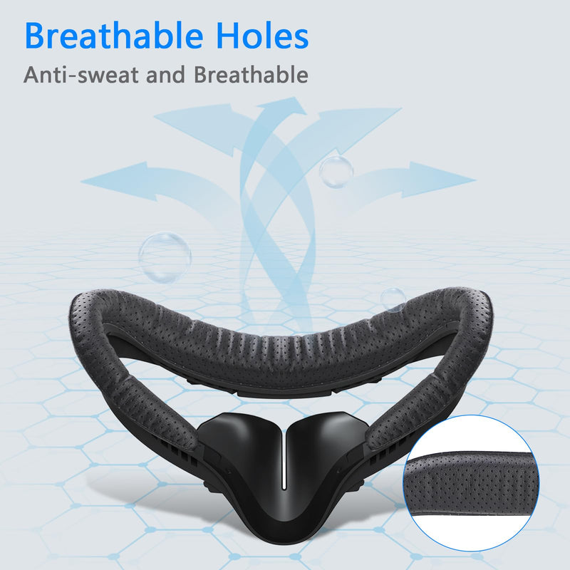  [AUSTRALIA] - VR Facial Interface & Face Pad for Oculus Quest 2, VR Face Cover Cushion Replacement Compatible with Quest 2,Breathable Holes Leather Protective VR Accessories Breathable Holes Leather Face Cover