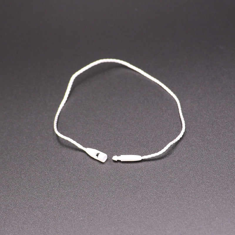  [AUSTRALIA] - LGEGE 500 pcs 7.5-inch White Hang Tag Nylon String Snap Lock Pin Loop Fasteners Hook Ties White 500pcs