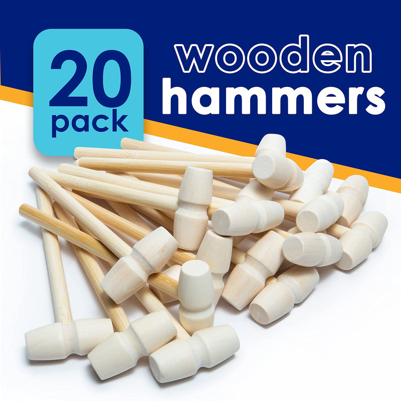  [AUSTRALIA] - Bright Hobby's Party Decor Wooden Hammers For Chocolate Breakable Wooden Mallets For Seafood Shellfish And Nuts Cracker, Crafts And Party Game Props - 20 pcs