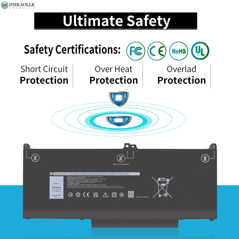  [AUSTRALIA] - MXV9V Battery for Dell Latitude 5300 5310 7300 7400 E5300 E5310 E7300 E7400 Series, Latitude 5300 5310 2-in-1,for dell inspiron 7300/7306 2-in-1 Black Series P96G P97G P99G P100G 5VC2M 829MX 7.6V 60Wh