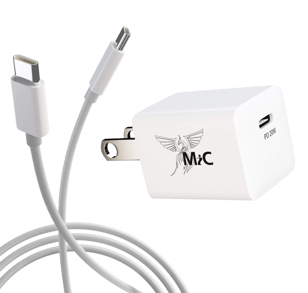  [AUSTRALIA] - 121MiC - 20W USB-C Wall Charger + 1m USB-C to USB-C Cable. Compact Power Adapter, PD 3.0, Fast Charge, Electrical Safety Tested, White. Compatible with Samsung S20/S20+/S10/S10+/S9/9+/S8/S8+