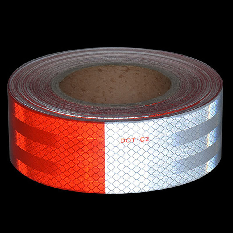  [AUSTRALIA] - Fasmov DOT-C2 2" Inch X 29.5' Foot Red/White Reflective Tape Conspicuity Safety Caution Warning Sticker for Car Truck Trailer