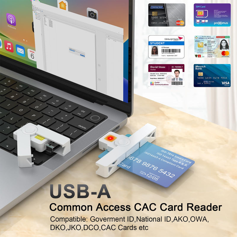  [AUSTRALIA] - CAC Reader, DOD Military USB Common Access CAC Card Reader, Smart Card Reader Compatible with Windows, Mac OS and Linux 335