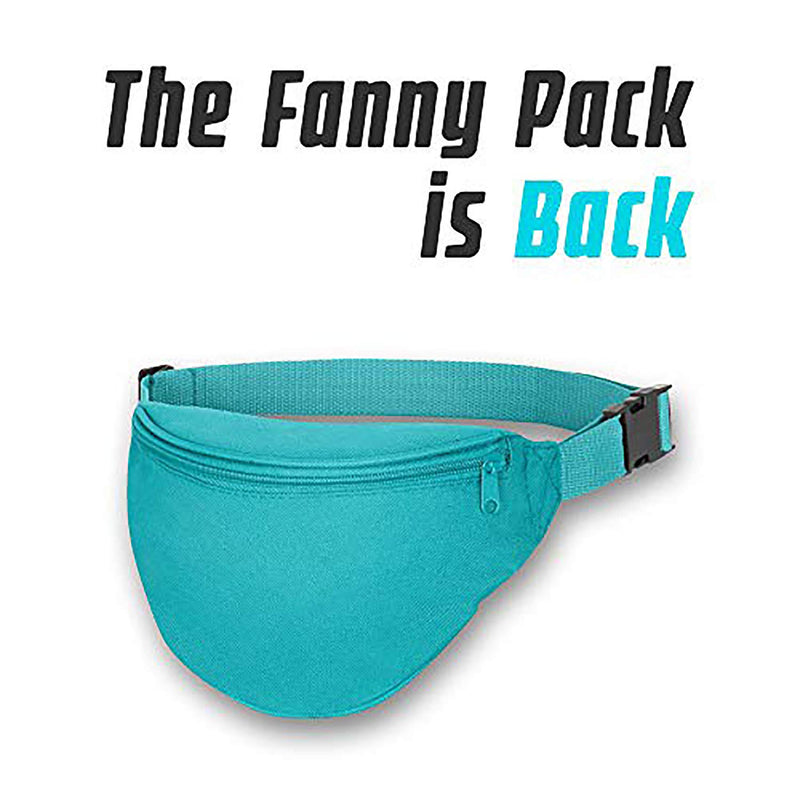 BuyAgain Fanny Pack, Unisex 2 Zipper Quick Release Buckle Travel Sport Running Waist Fanny Pack Teal - LeoForward Australia