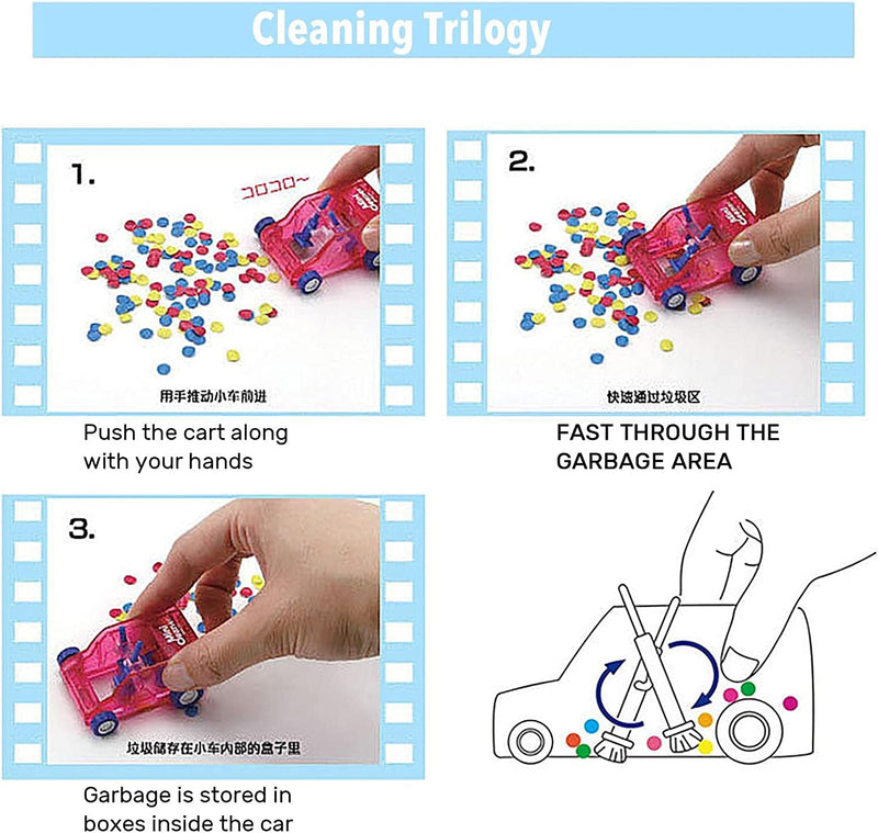  [AUSTRALIA] - JJLFresheners Desktop Mini Cleaner and Dust Sweep, Blue Transparent, Car Table Dust Cleaning Trolley Keyboard Confetti Pencil Eraser Dust Sweeper Deft Processed