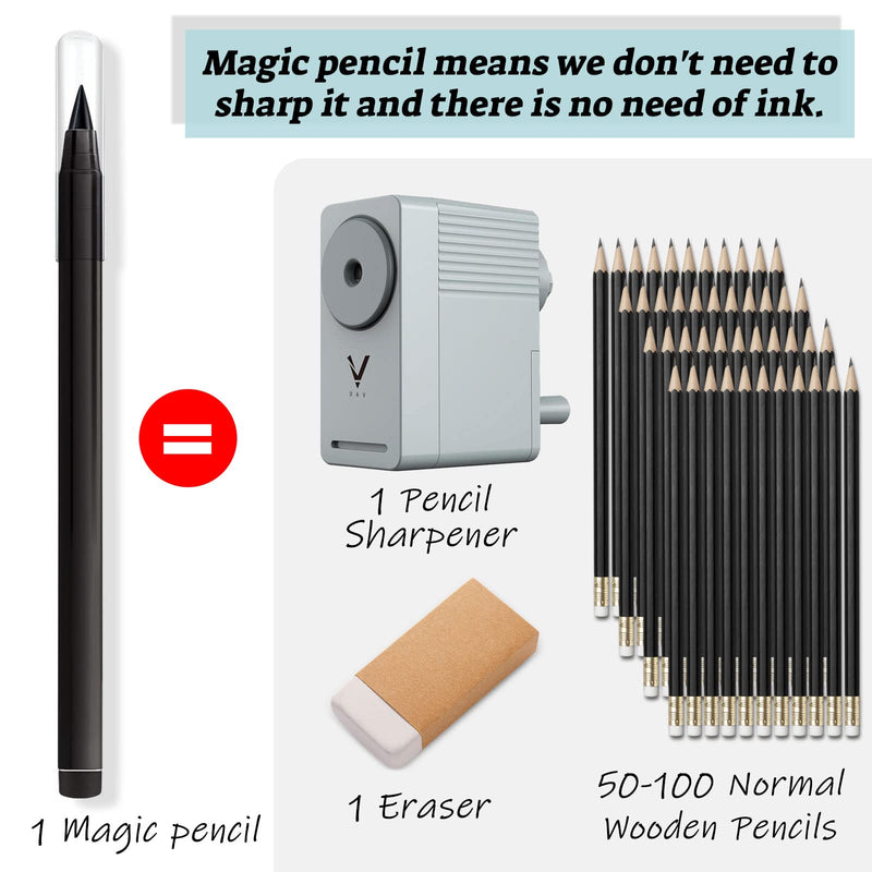  [AUSTRALIA] - Inkless Magic Pencil, Everlasting Pencils with Eraser, Cute Infinity Pencils for Drawing Painting Home Office School, 6 Magic Pencils & 6 Replaceable Pencil Stubs