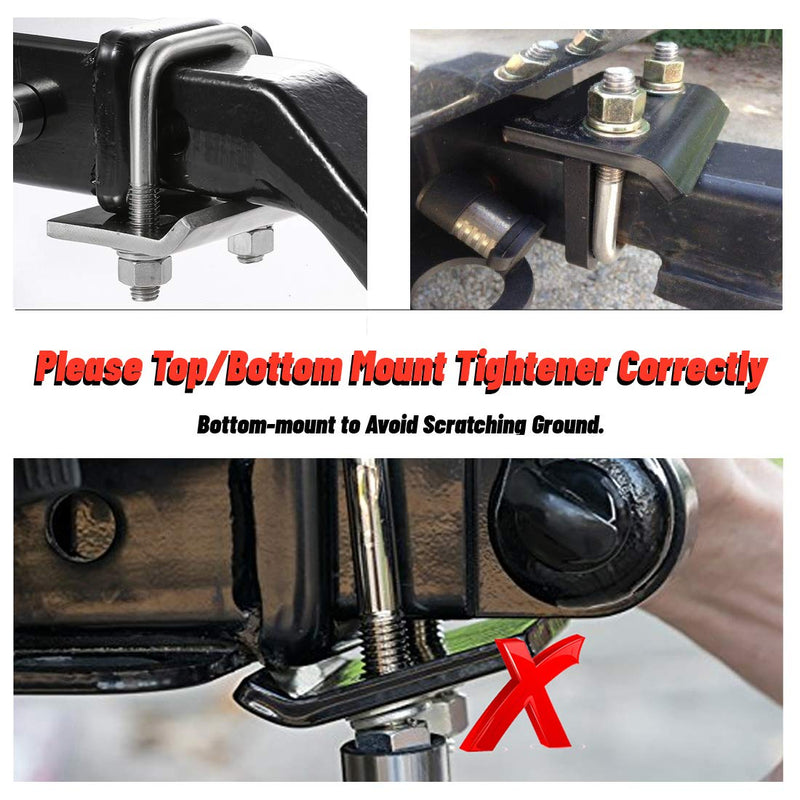  [AUSTRALIA] - CZC AUTO Hitch Tightener 304 Stainless Steel Heavy Duty Anti-Rattle Stabilizer for1.25 2 Inch Hitch, Rust-Free Lock Down Hitch Stabilizer for Hitch Tray Cargo Carrier Bike Rack Trailer Ball Mount