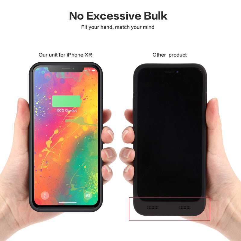  [AUSTRALIA] - Battery Case for iPhone XR, 6800mAh Protective Portable Charging Case Rechargeable Battery Pack for iPhone XR External Battery Phone Cover 6.1 inch Battery Case - Black