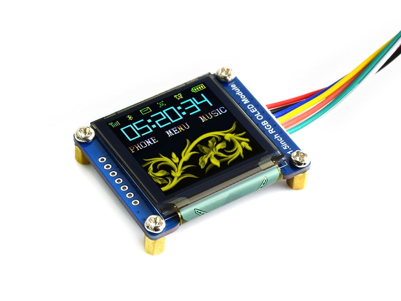  [AUSTRALIA] - Waveshare 1.5inch RGB OLED Display Module 128x128 Pixels 16-bit High Color (65K Colors) with Embedded Controller Communicating via SPI Interface.