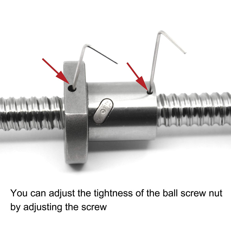  [AUSTRALIA] - 12mm Ball Screw Rod with Ball Nut, Bearing Steel Flanged Ball Screw with Ball Nut for RM1605 SFU1605 Ball Screw