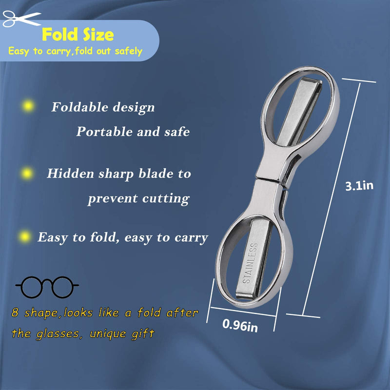  [AUSTRALIA] - 2Pcs Folding Scissors,Safe Portable Travel Scissors,Stainless Steel Telescopic Cutter Used for Home Office, Safety Portable Travel Trip Scissors