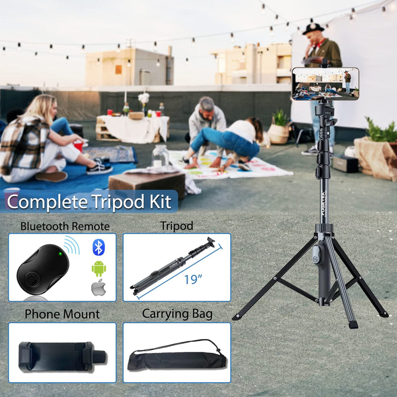  [AUSTRALIA] - Fugetek 51" Professional Selfie Stick Tripod, 100% All Aluminum Stick & Legs, Lightweight, Detachable Bluetooth Remote, Portable All in One, Compatible with iPhone & Android, Non Skid Feet, Black