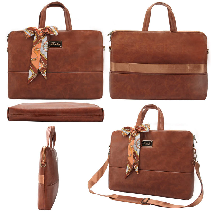  [AUSTRALIA] - Kamlui Laptop Bag for Women 15.6 15/15.6/16-inch Brown