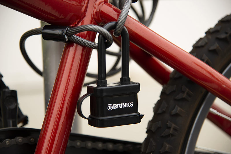  [AUSTRALIA] - BRINKS - 40mm Laminated Steel Weather Resistant Padlock with 2” Shackle - Vinyl Wrapped and Chrome Plated with Hardened Steel Shackle, 172-42051