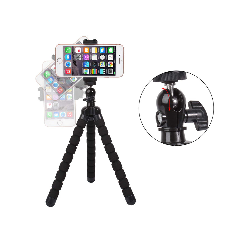  [AUSTRALIA] - Phone Tripod, Flexible Tripod with Remote and Universal Phone Holder Clip, Mini Cell Phone Tripod Stand Compatible with iPhone, Samsung, Go Pro, Small Digital Camera, Webcam, for Vlogging, (12inch) 12inch