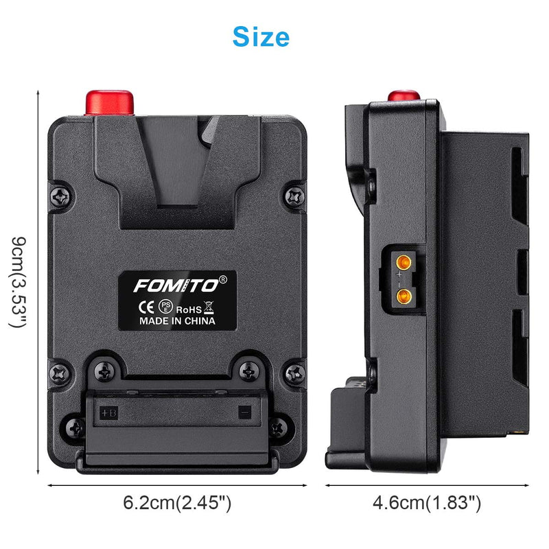  [AUSTRALIA] - Fomito NP-F Dummy Battery to V-Lock V Mount Plate for Sony F970 F750 F550 Battery to Camera Monitor Neewer F100 FEELWORLD FW568 F5 T7, LED Video Light CN160 CN216 YN300 II YN-600 W260