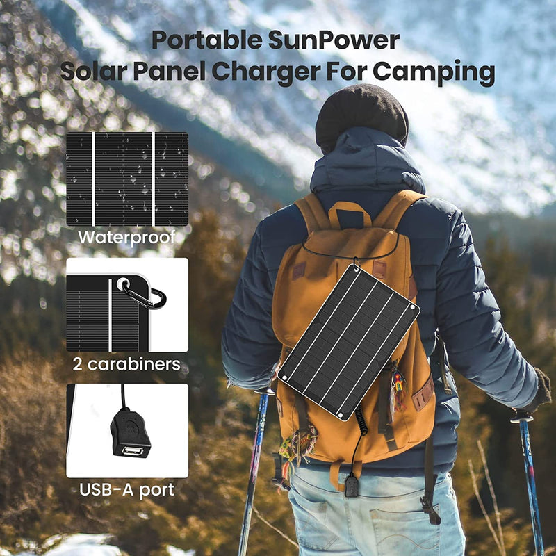  [AUSTRALIA] - 6W Solar Panel, 5V/1A Mini USB Solar Panel,IP67 Waterproof Monocrystalline Module DIY Solar Panel Kit with PET Material for Smart Phone, Small Fans Monitor Outdoor Security Camera 6W