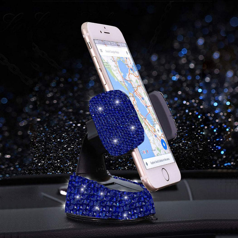  [AUSTRALIA] - SUNCARACCL Bling Car Phone Holder, 360°Adjustable Crystal Auto Phone Mount Universal Rhinestone Car Stand Phone Holder Car Accessories for Windshield Dashboard and Air Outlet (Blue) Blue