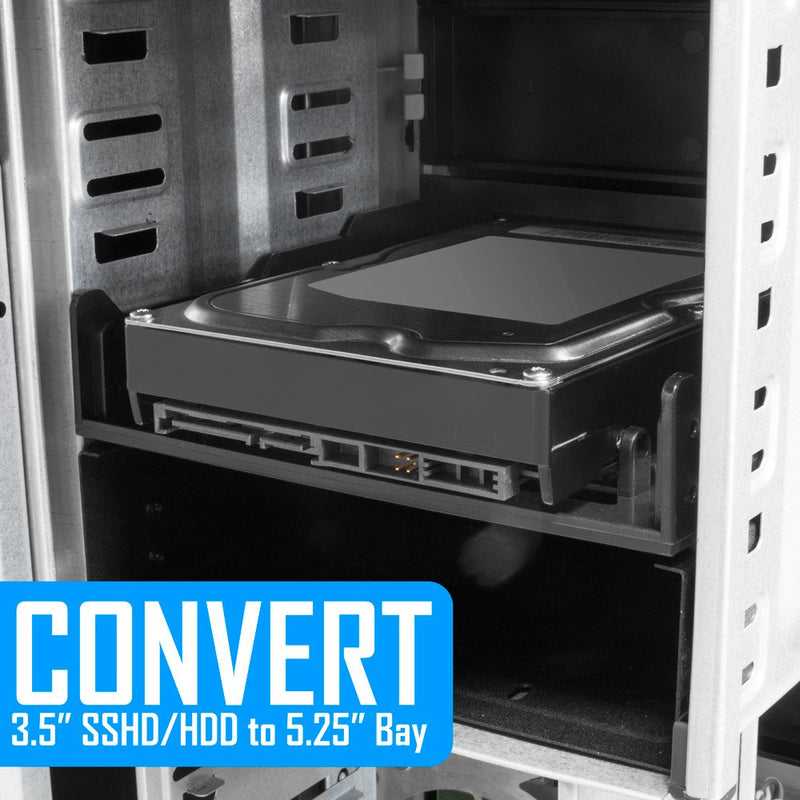  [AUSTRALIA] - Kingwin SSD Hard Drive Mounting Kit Internal, Convert Any 3.5” Solid State Drive/HDD Into One 5.25 Inch Drive Bay. Mounting Screws Included, Quick and Easy Installation [HDM-228] 1 x 3.5 HDD/SSD to 5.25 Plastic