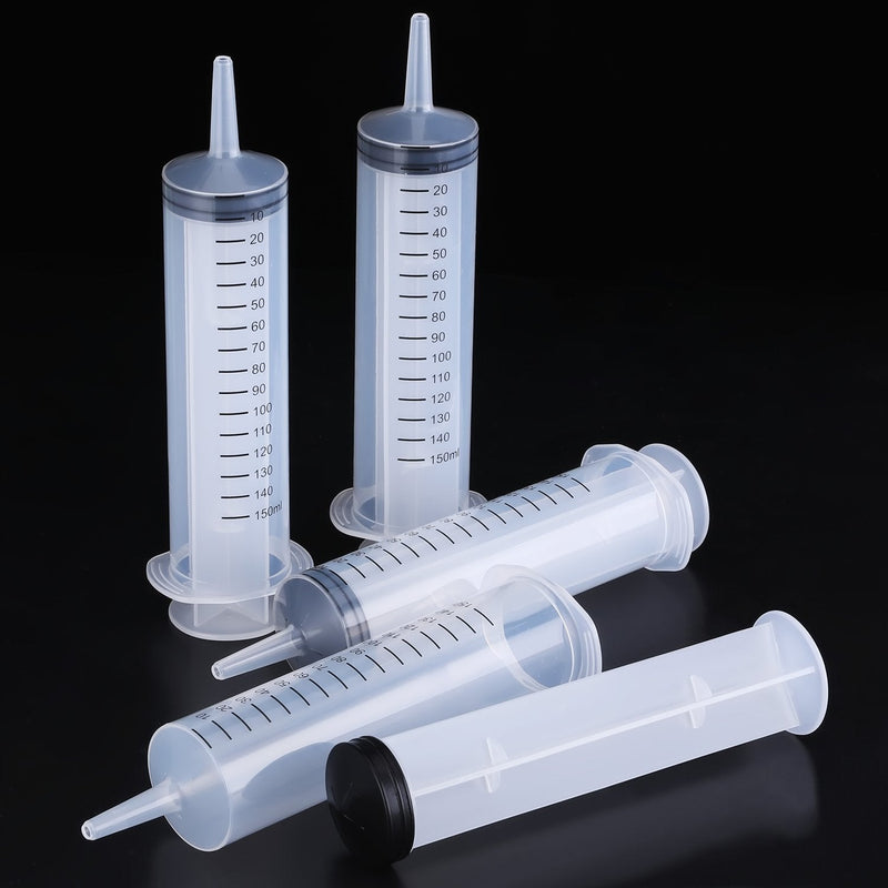  [AUSTRALIA] - Frienda 4 Pack Large Plastic Syringe for Scientific Labs and Dispensing Multiple Uses Measuring Syringe Tools (150 ml)