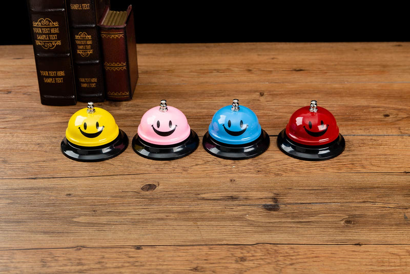  [AUSTRALIA] - ASIAN HOME Call Bell, 3.35 Inch Diameter, Metal Bell, Red Smiley Face, Desk Bell Service Bell for Hotels, Schools, Restaurants, Reception Areas, Hospitals, Customer Service, RED (1 Bell) 1