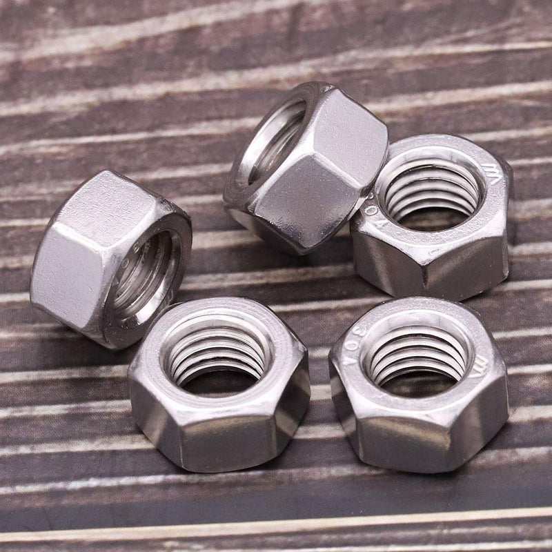  [AUSTRALIA] - 3/8-16 Stainless Steel Finished Hex Nut, 304 Stainless Steel 18-8 Hexagon Nut, Bright Finish, Full Thread, ASME B18.2.2, 25 of Pack 3/8-16 (25 pcs)