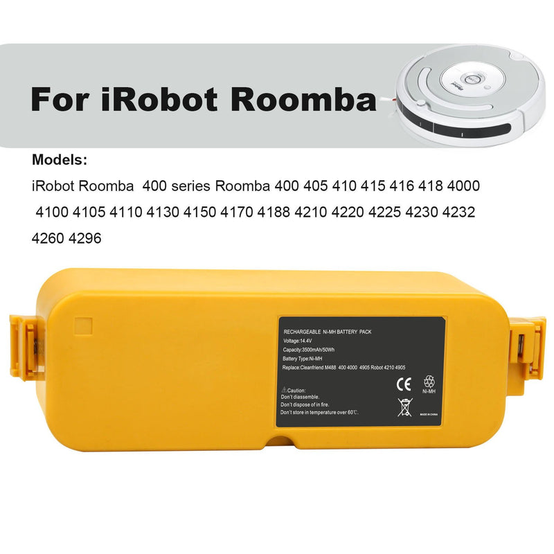14.4V 3500mAh Ni-MH Replacement Battery for Irobot-Roomba 400 Series Roomba 400 405 410 415 416 418 4000 4100 4105 4110 4130 4150 4170 4188 4210 4220 4225 4230 4232 4260 4296 Vacuum Cleaner - LeoForward Australia