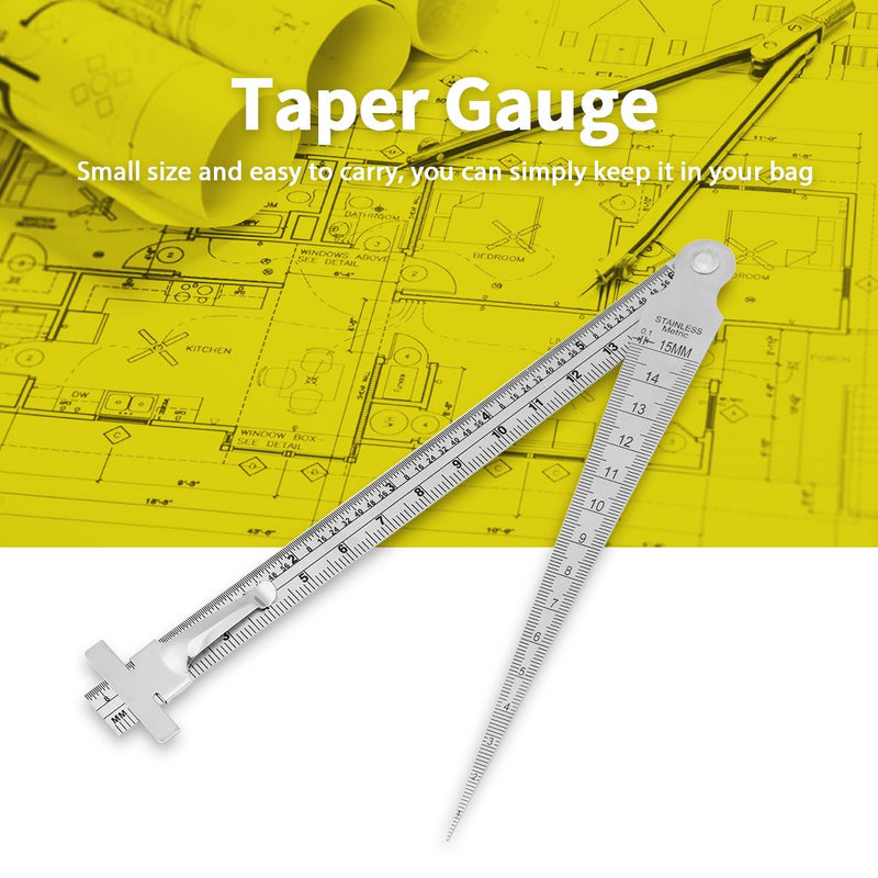  [AUSTRALIA] - Stainless Steel Taper Welding Gauge Test Welding Taper Gap Gauge Depth Ruler Hole Inspection Tool