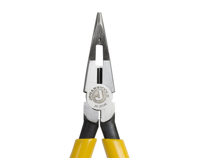  [AUSTRALIA] - Jonard JIC-22148 Combo Crimper Long Nose Plier with Yellow Plastic Handle, 6-7/8" Length